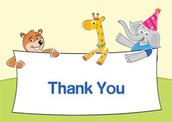 party animals thank you cards