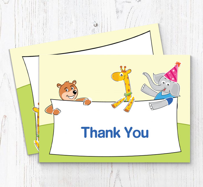 party animals thank you cards