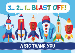 space rockets thank you cards