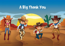 cowboys and cowgirls thank you cards