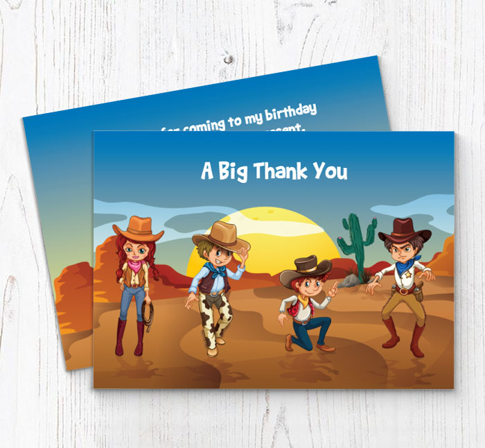 cowboys and cowgirls thank you cards