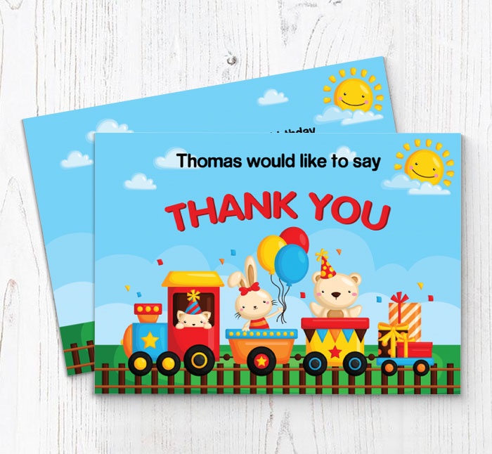 train thank you cards
