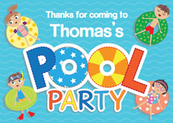 pool inflatables thank you cards