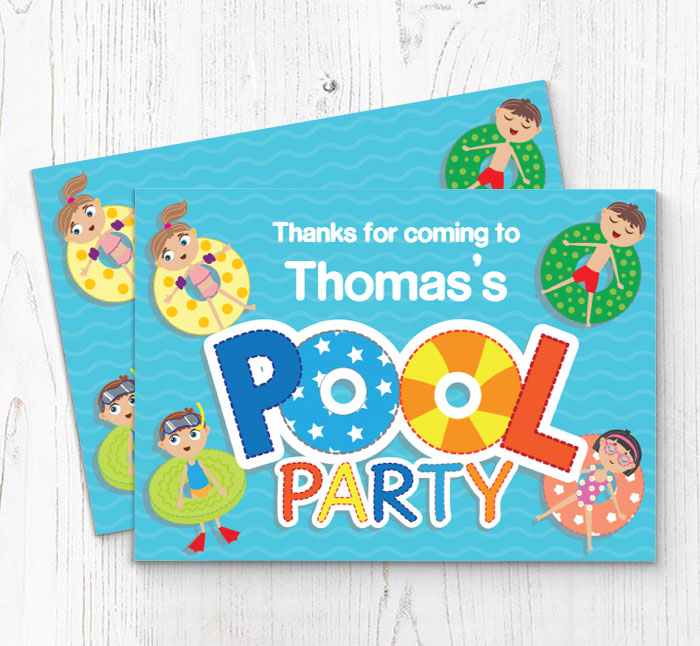 pool inflatables thank you cards