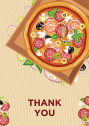 pizza box thank you cards