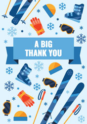 skiing thank you cards