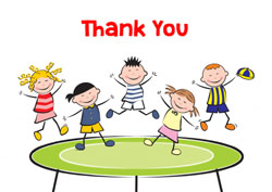 trampolining children thank you cards