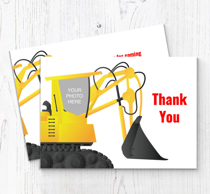 digger photo upload thank you cards
