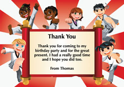 martial arts thank you cards