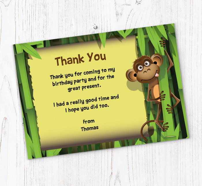 cheeky monkey thank you cards