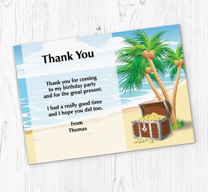 treasure island thank you cards