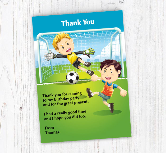 scoring a goal thank you cards