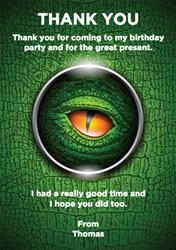 dinosaur eye thank you cards