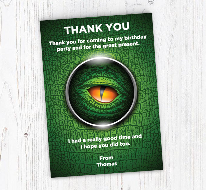 dinosaur eye thank you cards