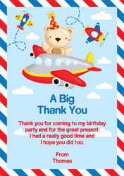 teddy bear flying thank you cards