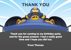 go kart thank you cards