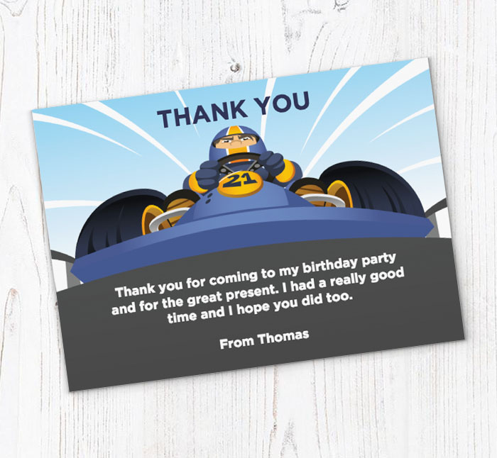 go kart thank you cards