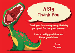 dinosaur roar thank you cards