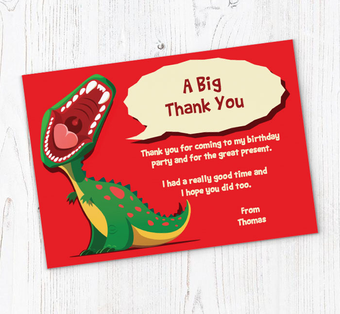 dinosaur roar thank you cards