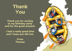 water rafting thank you cards