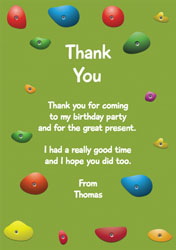 green climbing wall thank you cards