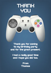 gaming controller thank you cards