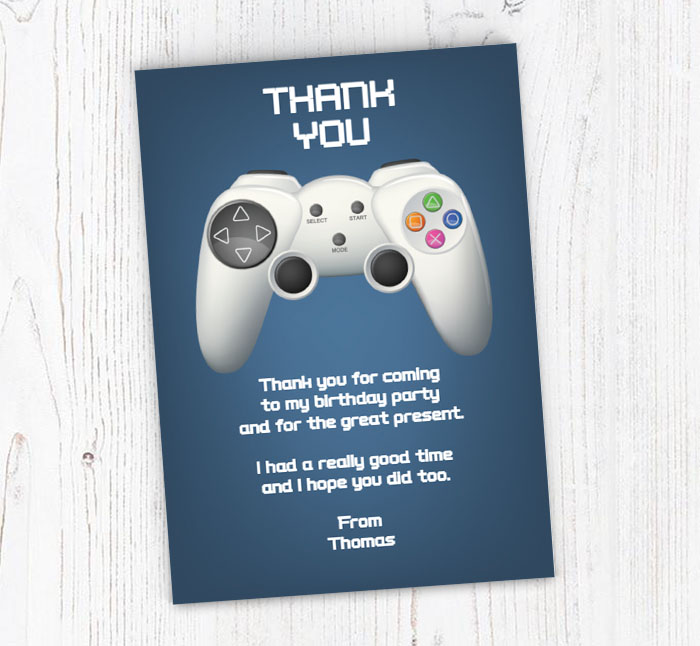 gaming controller thank you cards