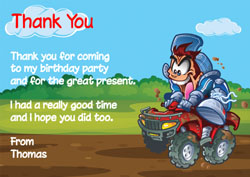 wild quad bike thank you cards