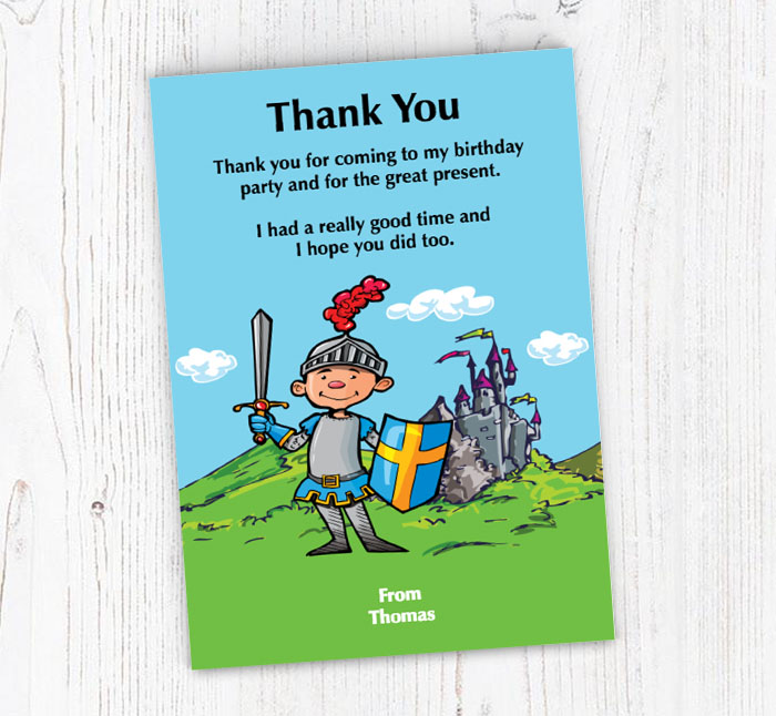 brave knight thank you cards