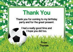 football and stars thank you cards