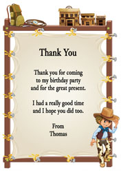 cowboy thank you cards