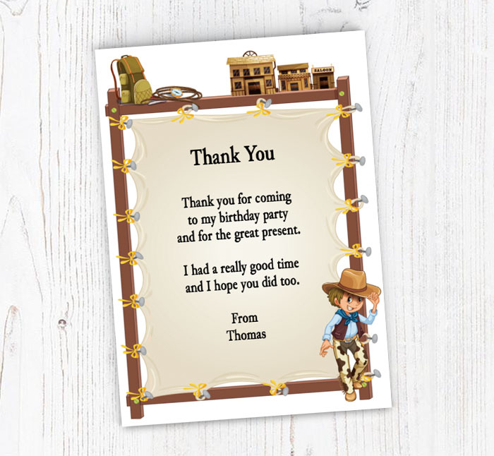 cowboy thank you cards