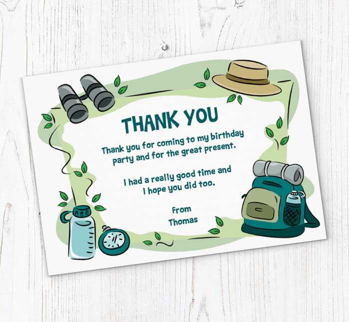 bushcraft thank you cards
