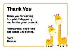 two cute giraffes thank you cards