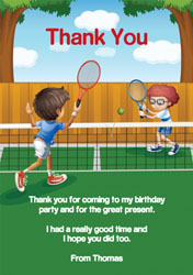 friends playing tennis thank you cards