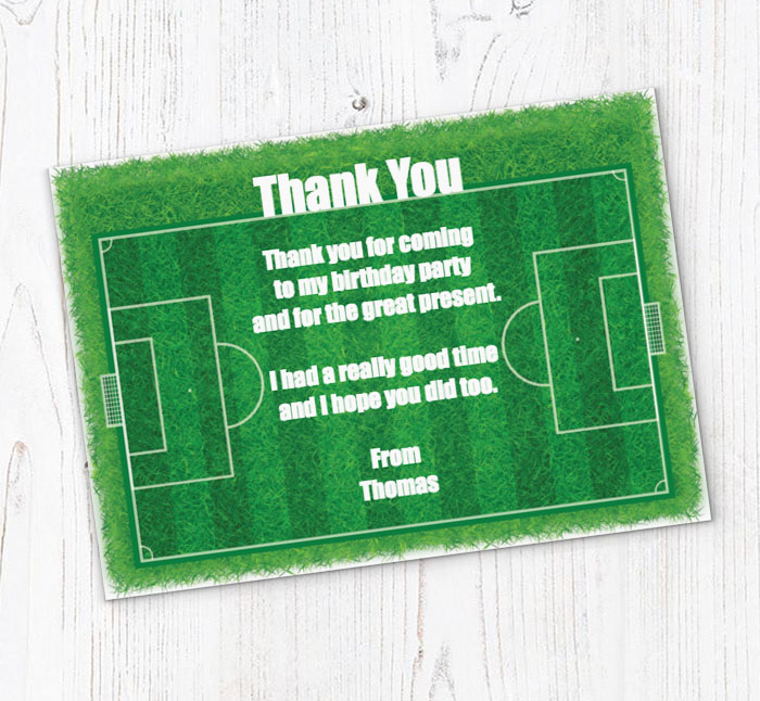 football pitch thank you cards