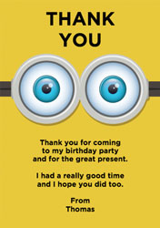 minions thank you cards