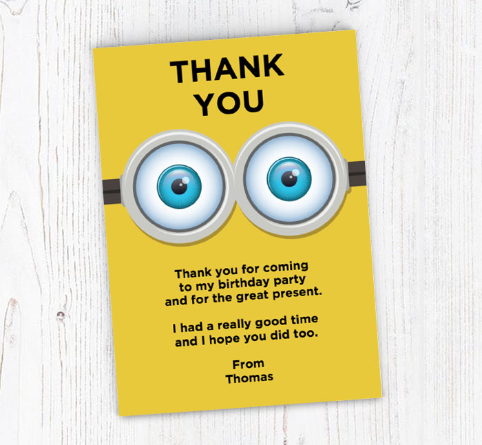 minions thank you cards