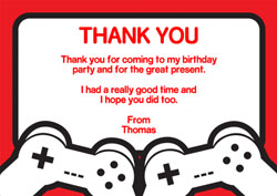 gaming thank you cards