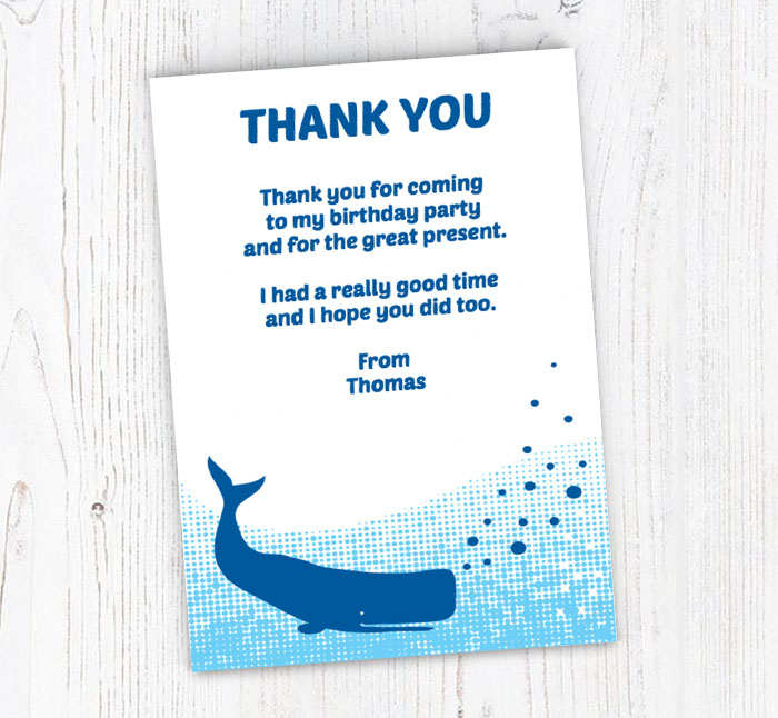 blue whale thank you cards