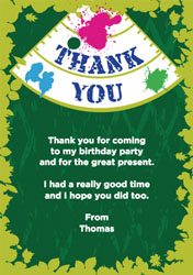green paintball thank you cards