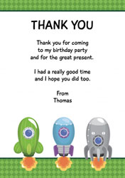 rockets blast off thank you cards