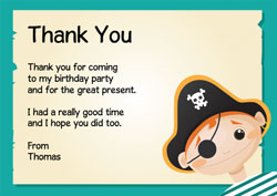 boys pirate thank you cards