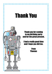 robot thank you cards