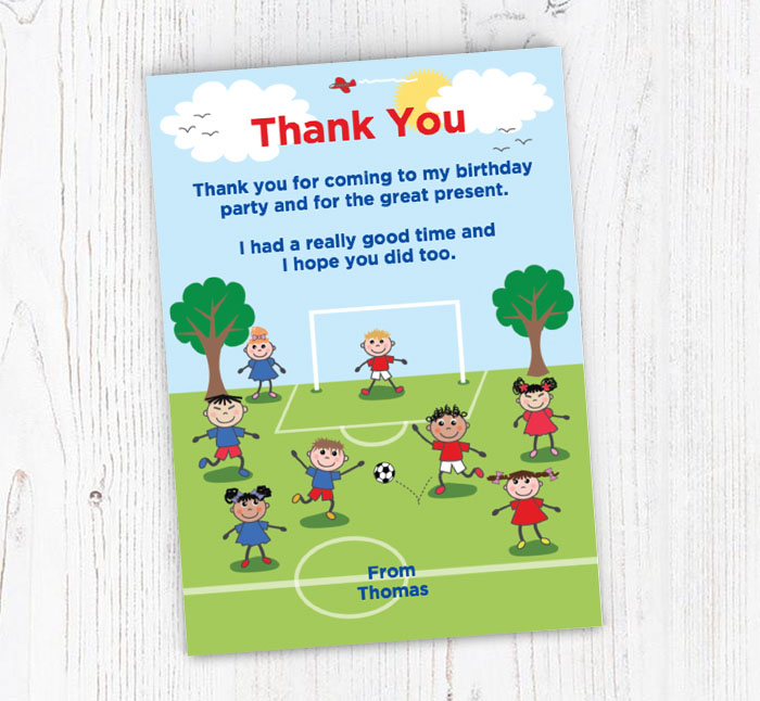 football match thank you cards