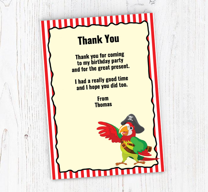 ahoy matey thank you cards