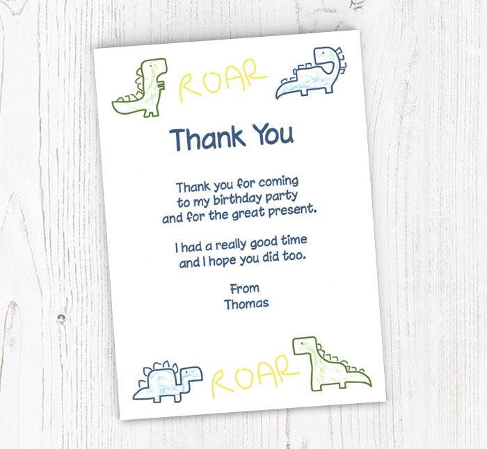 cute dinosaurs thank you cards