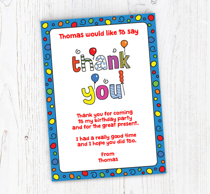blue birthday thank you cards