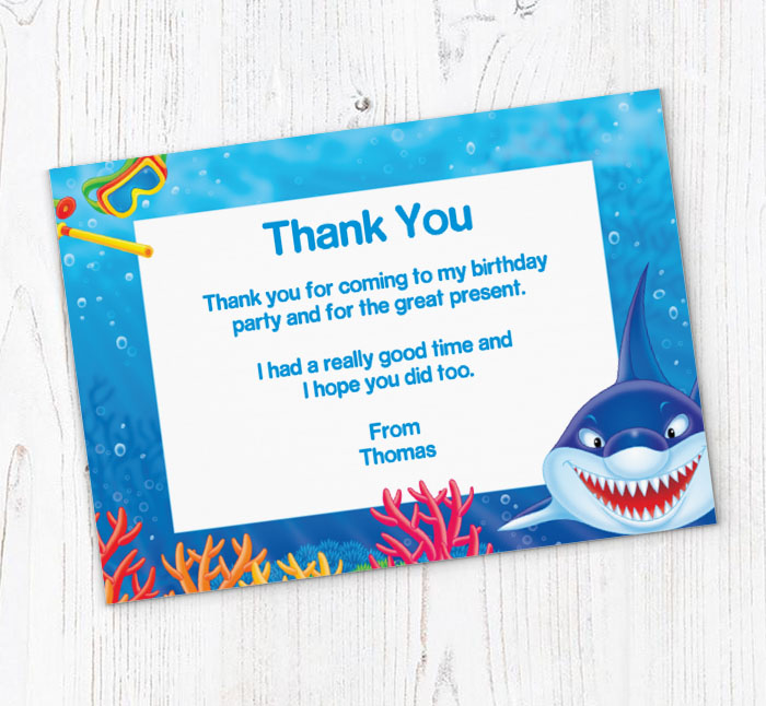 shark thank you cards