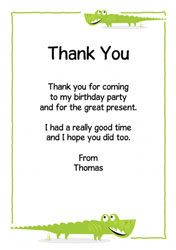 alligator thank you cards